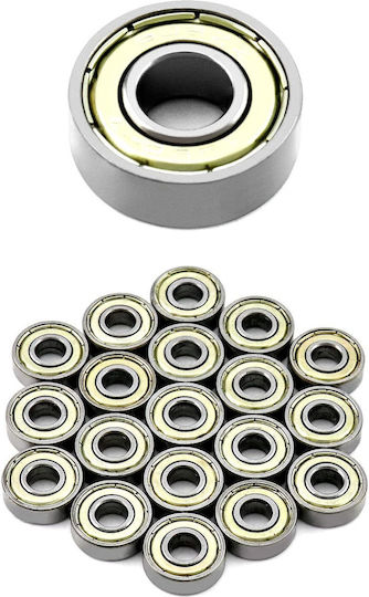 Set de 20 Rulmenți Metalici 608zz Cu Dublu Ecran de Protecție 8 X 22 X 7 Mm, Prelubrifiați, Pentru Trotinete, Skateboarduri, Role și Imprimante 3D, Argintii