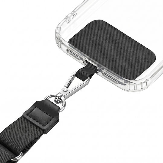 Zanaé Universelle Crossbody-Handyschlaufe mit Metallkarabiner Schwarz