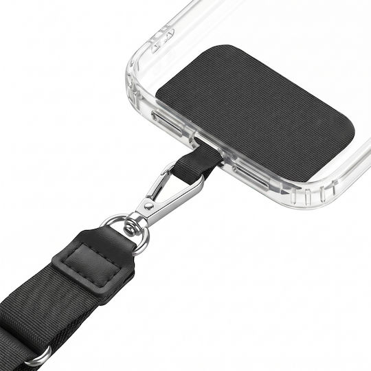 Zanaé Universelle Crossbody-Handyschlaufe mit Metallkarabiner Schwarz