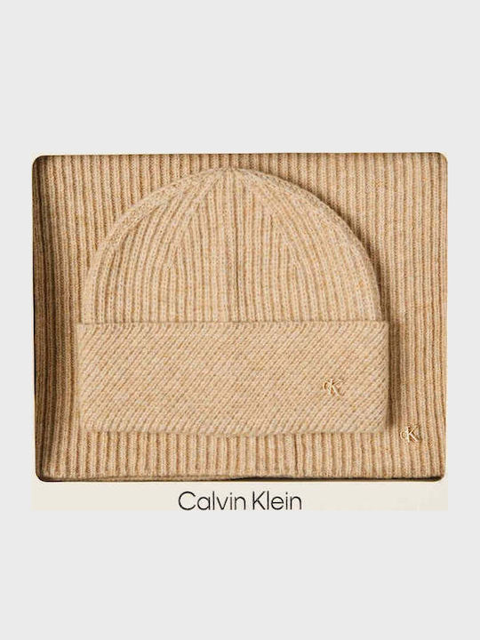 Calvin Klein Γυναικείο Πλεκτό Κασκόλ Μπεζ