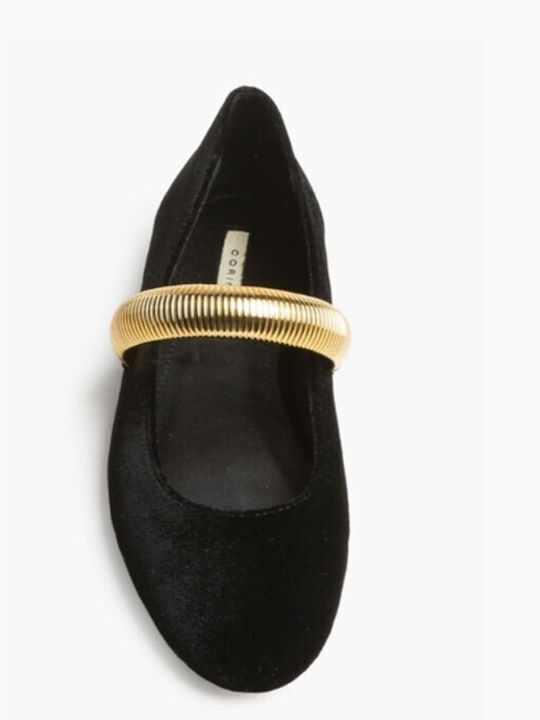 Damen-Ballerinas mit Riemchen Negro