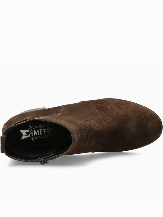 Lederne Damenstiefeletten D/Brown