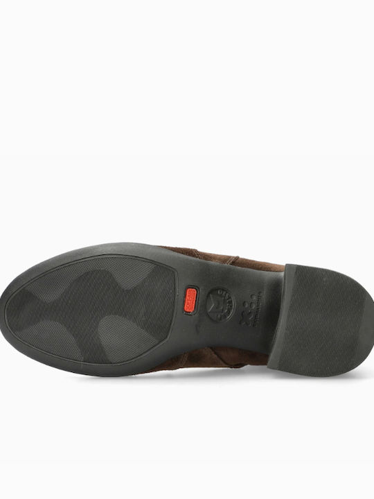 Lederne Damenstiefeletten D/Brown