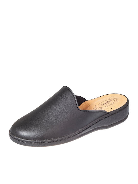 Clogs Leder Herren Hausschuhe Schwarz Anatomisch