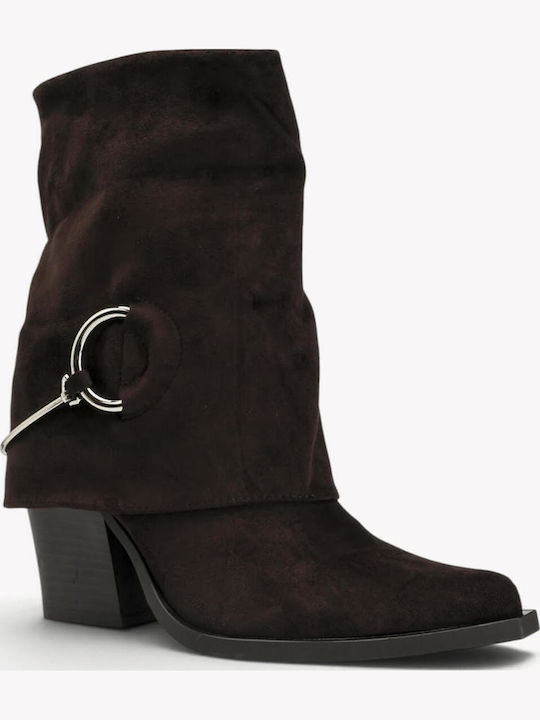 Braune Western-Stiefeletten mit Metallverzierung