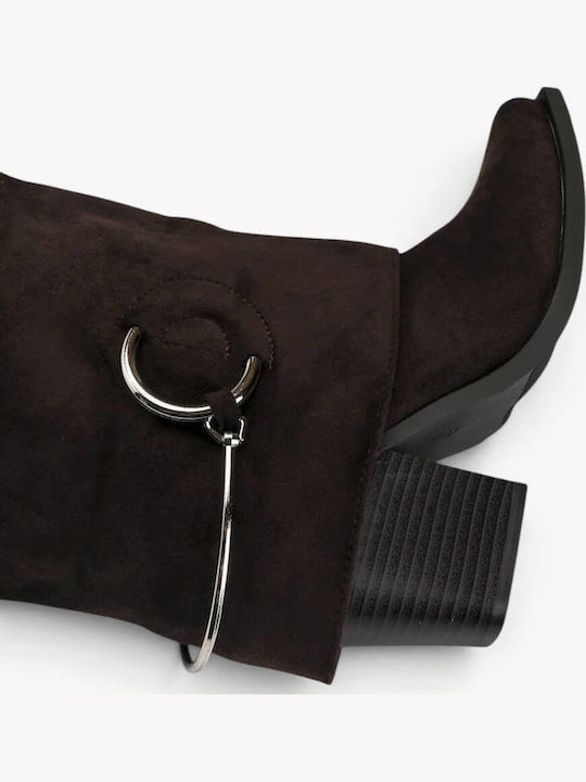 Braune Western-Stiefeletten mit Metallverzierung