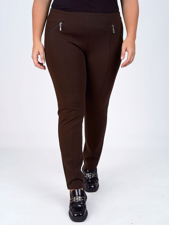 Pantaloni Dama Din Material Cu Elastic Negri