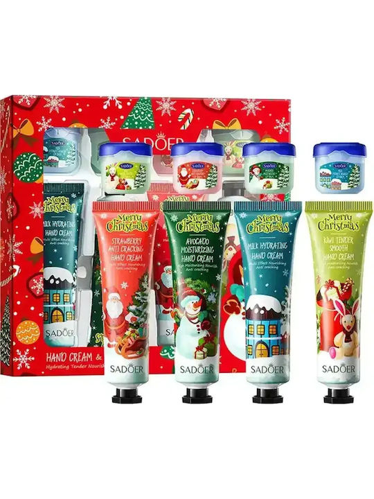 Set cadou de Crăciun cu Cremă de Mâini și Balsam de Buze Sadoer, 8 Bucăți