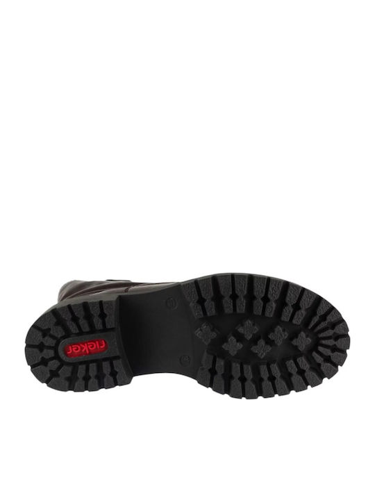 Ghete de Piele Damă până la Gleznă cu Toc Mediu Negre