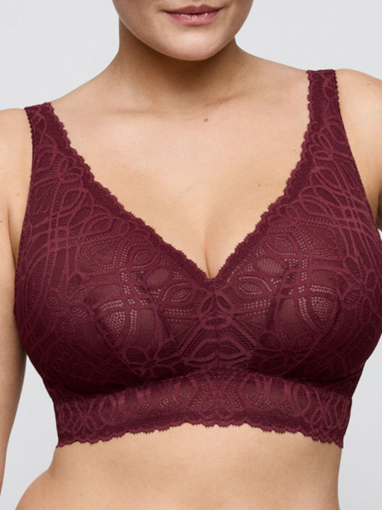 Evening Red Minimizer Bra without Padding & without Underwire
