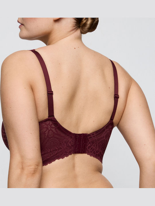 Evening Red Minimizer Bra without Padding & without Underwire
