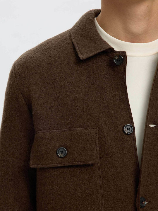 Herrenstrickjacke mit Knöpfen Braun