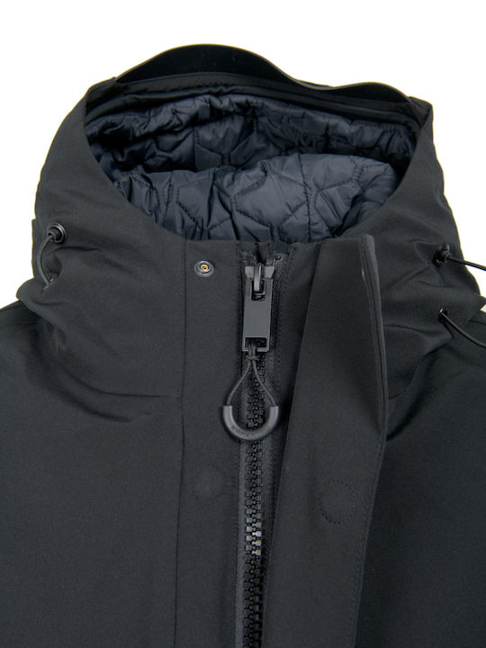 Winter Waterproof Black Parka Jacket