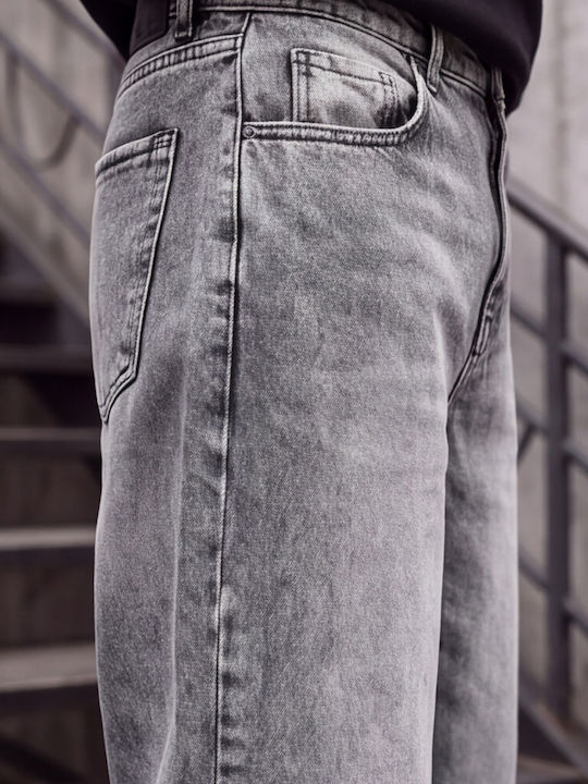 Men's Loose Baggy Fit Grey Jeans
