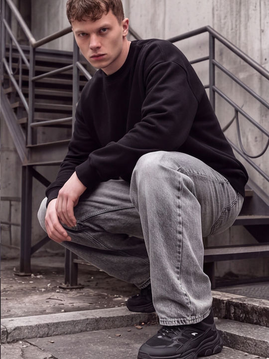 Men's Loose Baggy Fit Grey Jeans