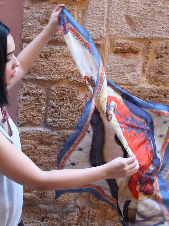 Women's Beige Silk Scarf