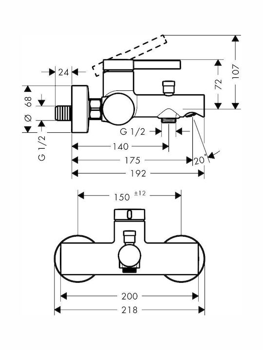 Hansgrohe Zesis Thermostatische Mischbatterie für die Dusche
