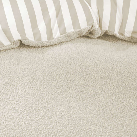 L-c Pilou Duvet Cover Set 140x200cm Single with 2 Pillowcases Natural