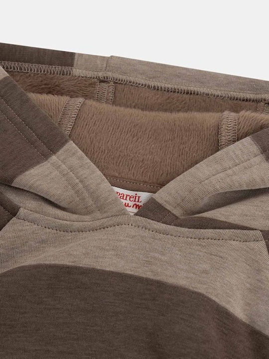 Kids Hooded Sweatshirt Cardigan Brown