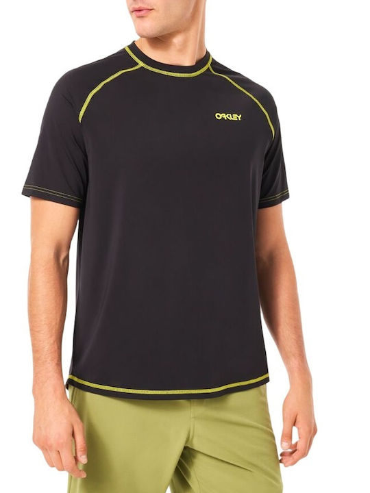 Oakley Tricou cu protecție solară pentru bărbați, cu mâneci scurte, UPF 50+, negru