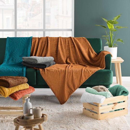 L-c Nelia Κουβέρτα Fleece Καναπέ 125x150εκ. Καφέ