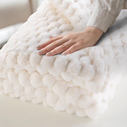 L-c Frosty Σετ Κουβέρτα Fleece Υπέρδιπλη 220x240εκ. Natural