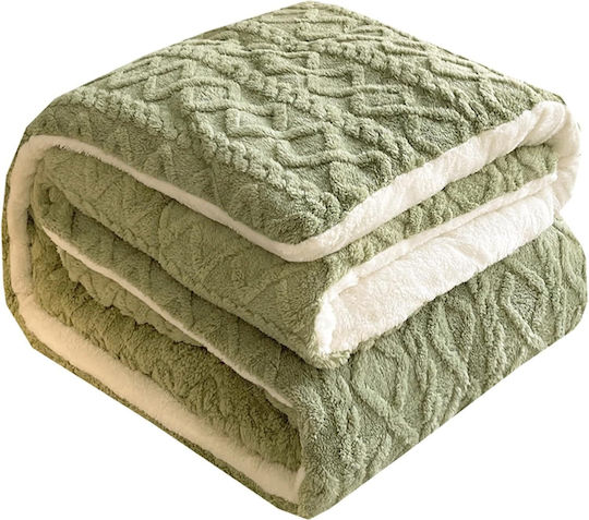 Ehome Sherpa Blanket Double 220x240cm Mint Sherpa Knitted Double Blanket 220X240 LUC-PLEXTO220-Mint