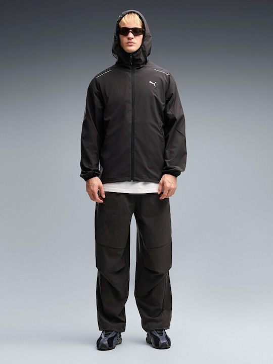 Pumatech 4-way Stretch Ανδρική Ζακέτα Track Jacket Μαύρη