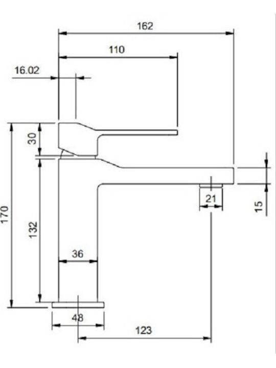 Omnires Slide Mixing Sink Faucet Silver