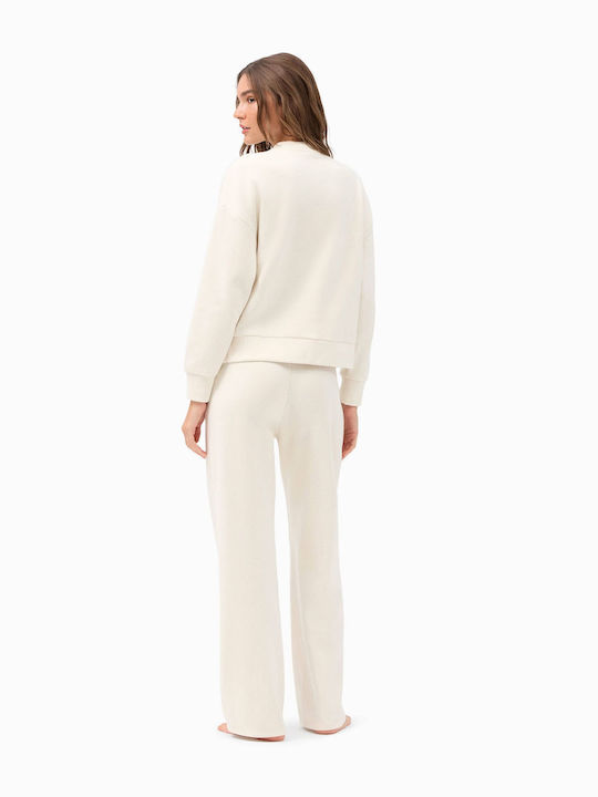 Ivory Melange Tracksuit Set