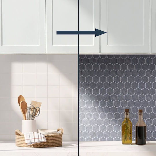 3D Wall Panels Self-Adhesive Plastic Grey 30.5x25cm