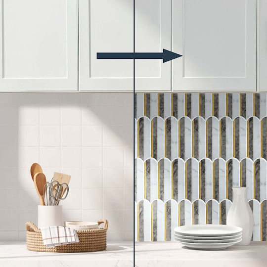 3D Wall Panel in Grey Self-Adhesive Plastic 30.5x25 cm