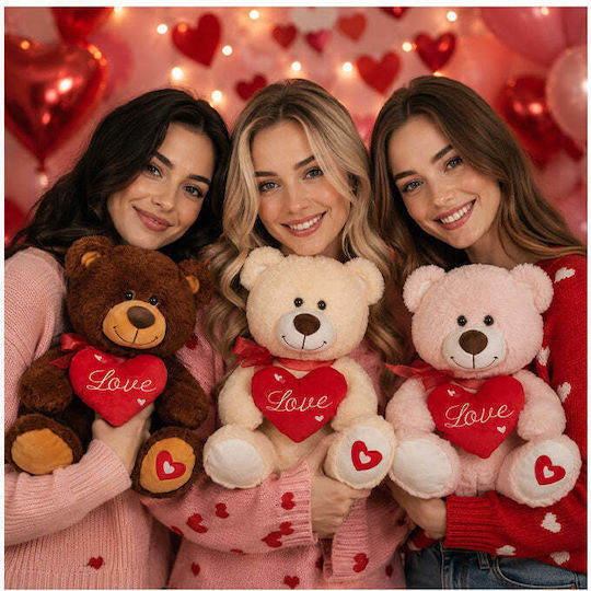 Fun World Valentine's Day Teddy Bear Plush Toy 30 cm