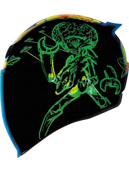 Icon Airflite Bugoid Blitz Blue Multi Motorradhelm Vollvisier ECE 22.06 / DOT 1700 g mit Sonnenblende