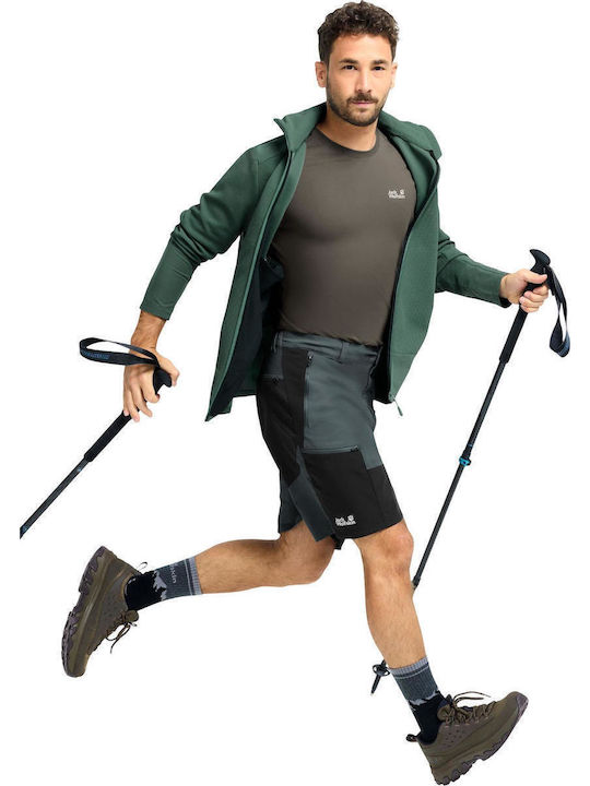 Jack Wolfskin Hike Pantaloni Scurți Gri de Drumeție pentru Bărbați