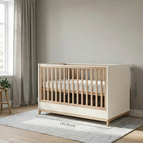 Casababy Zoom Crib Beige with Mattress