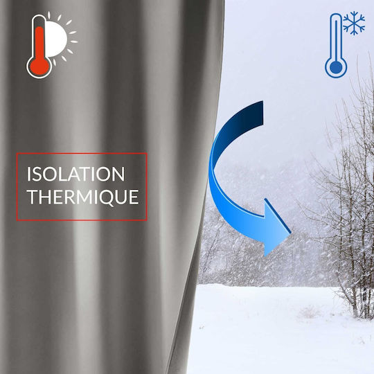 Grommet Curtain L-c Velouris Cedar 135x260cm