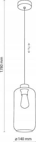 TK Lighting Marco Hängelampe Braun mit Fassung E27 14x178cm.