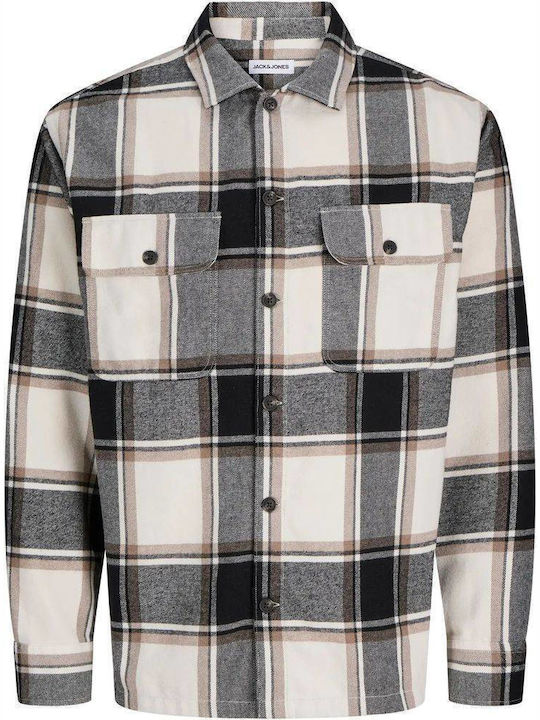 Jjecharge Overshirt с Дълъг Ръкав, Широка Кройка и Каре Crockery