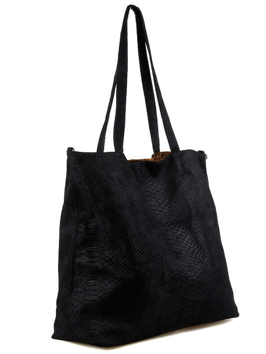 Set Women's Tote Bag Suede Black