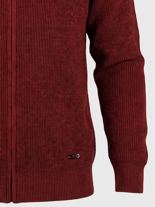 Men's Red Knitted Cardigan