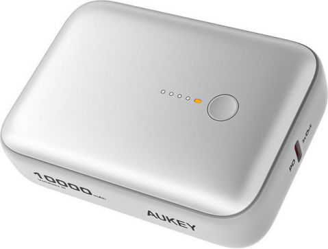 Aukey PB-Y55 Spark Mini Външна Батерия 10000mAh 20W с USB-A Изходен Порт и USB-C Изходен Порт Power Delivery Бяла