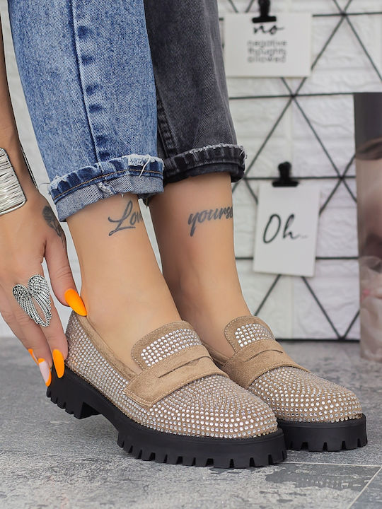 Mocasini pentru Femei de Culoare Kaki