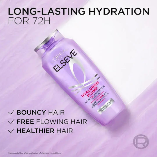 L'Oreal Paris Elseve Hyaluron Plump Nachfüll-Shampoo für Feuchtigkeit und Volumen für alle Haartypen 700 ml