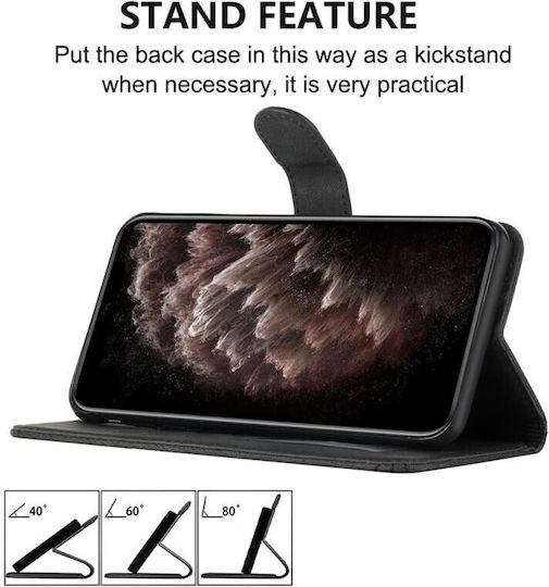 Cubic Калъф Портмоне Черен Tcl K70 5g