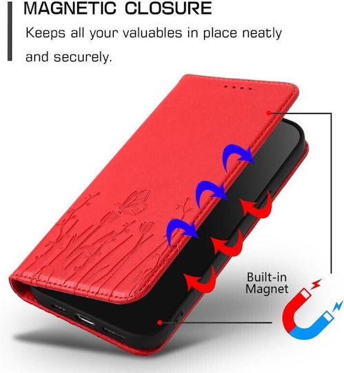 Tulips Калъф Книга Червен Tcl K70 4G K70 Power 4G