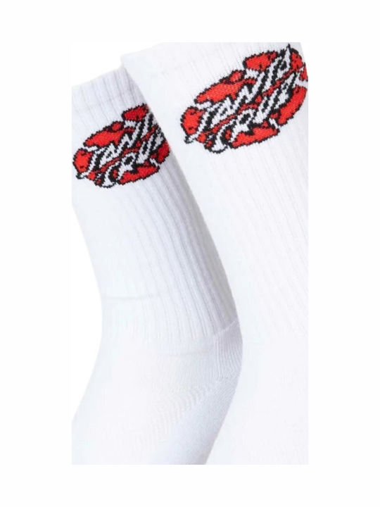 Santa Cruz Broken Dot Christmas Socks White
