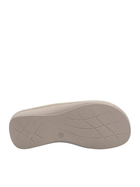 Damen Winterhausschuhe Beige