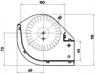 Tangentialventilator Fergas für Caminetti Montegrappa Pelletöfen Andere Ø80 mm Förderleistung 258 m³/h
