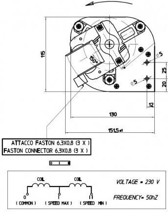 Tangentialventilator Fergas für Caminetti Montegrappa Pelletöfen Andere Ø80 mm Förderleistung 258 m³/h